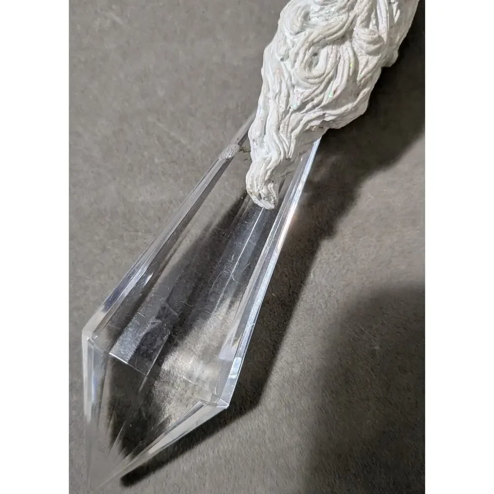 Vintage Dept 56 Father Frost Santa Icicle Ornaments Set of 2 Clear Prism